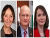 Cllr Sian Cox, Carl Cooper and Kirsty Williams