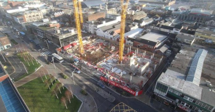 New office development build reaches street level